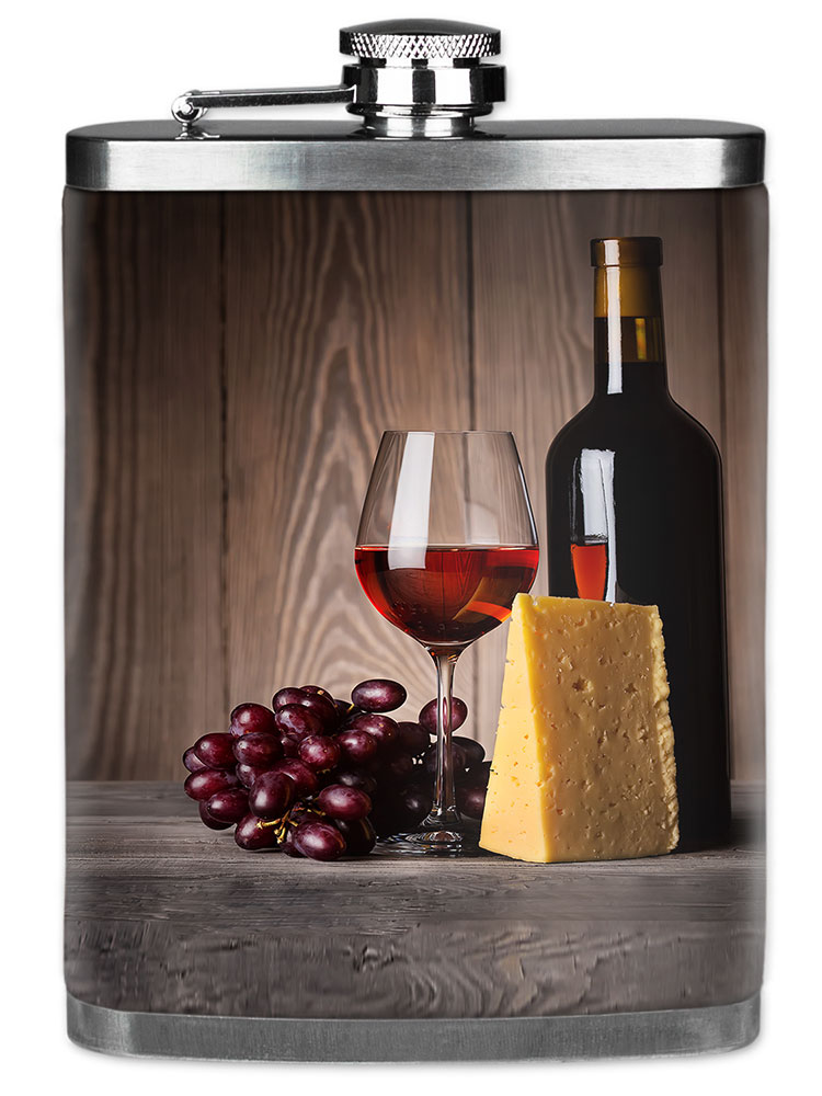 Glass of Red Wine & Cheese - #3109