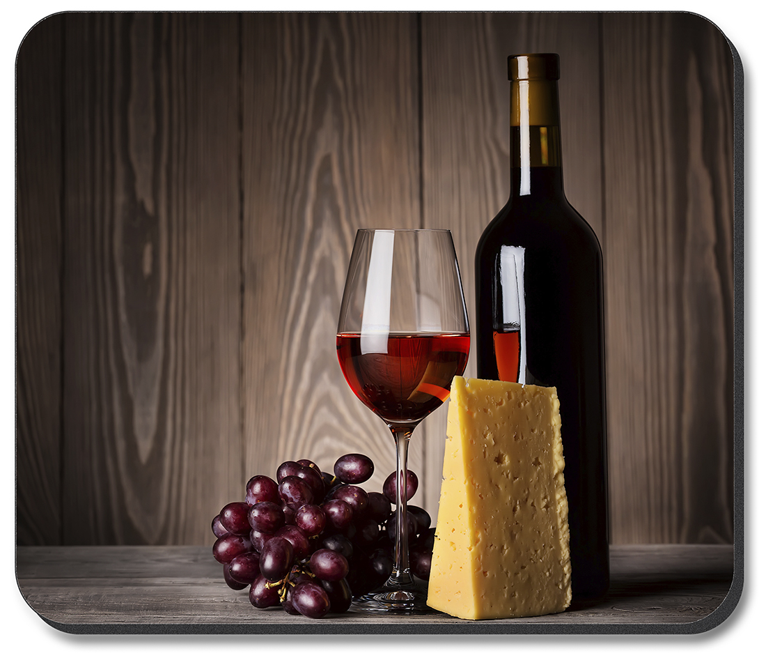 Glass of Red Wine and Cheese - #3109