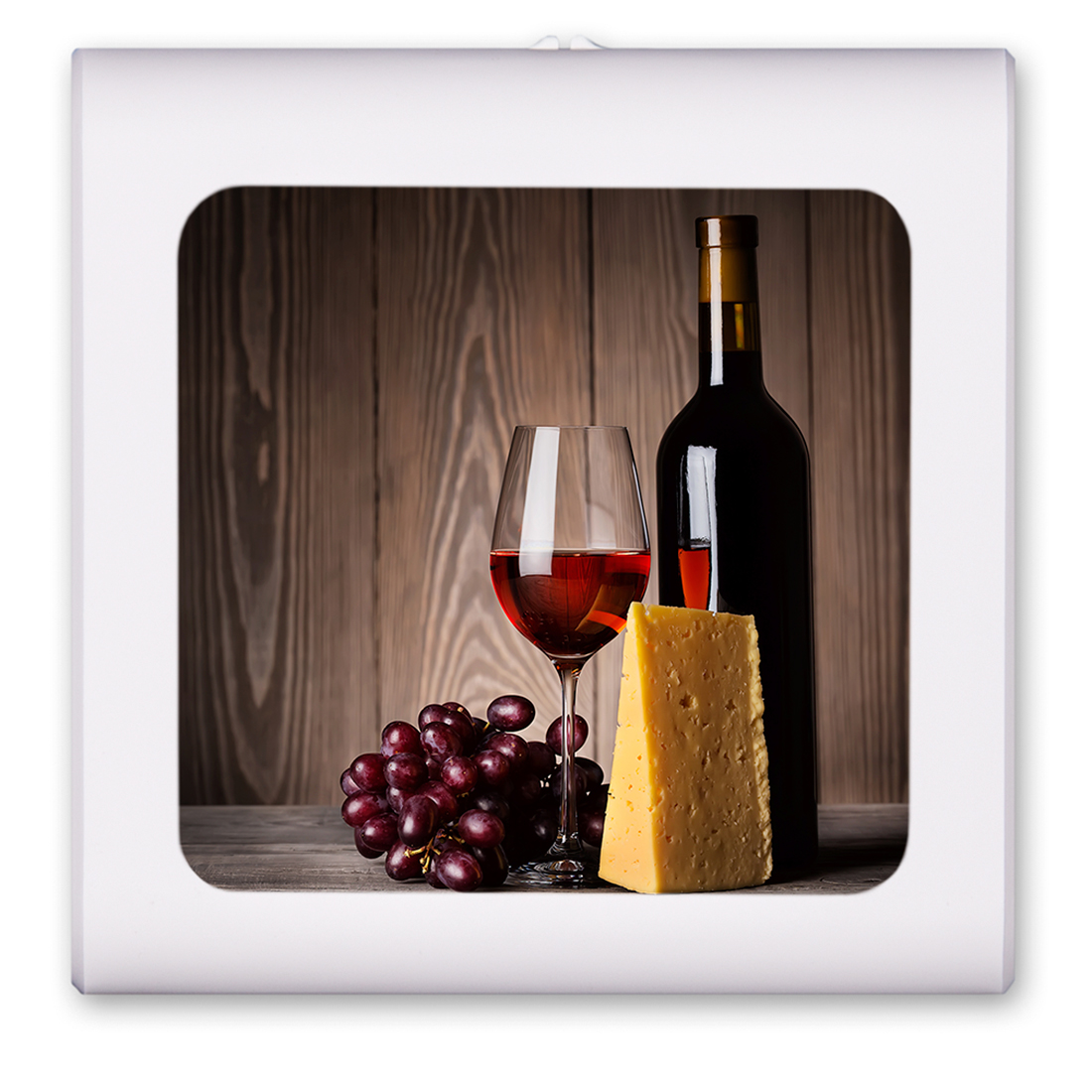 Glass of Red Wine and Cheese - #3109