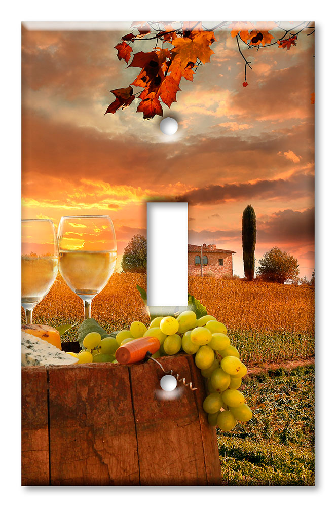 Art Plates - Decorative OVERSIZED Switch Plate - Outlet Cover - Wine by an Italian Winery