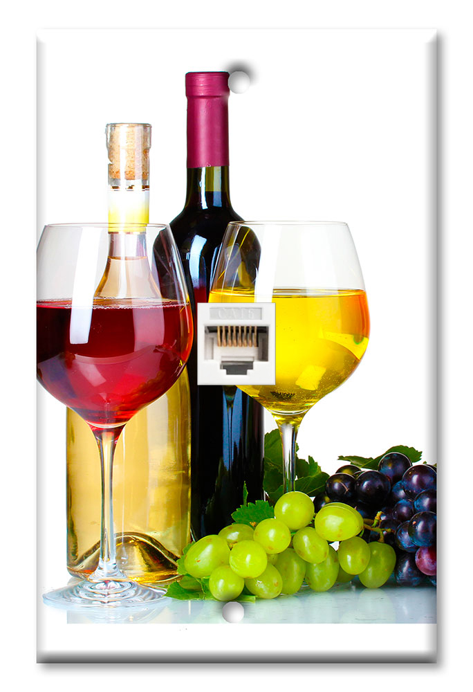 Red and White Wine on White Background - #3124