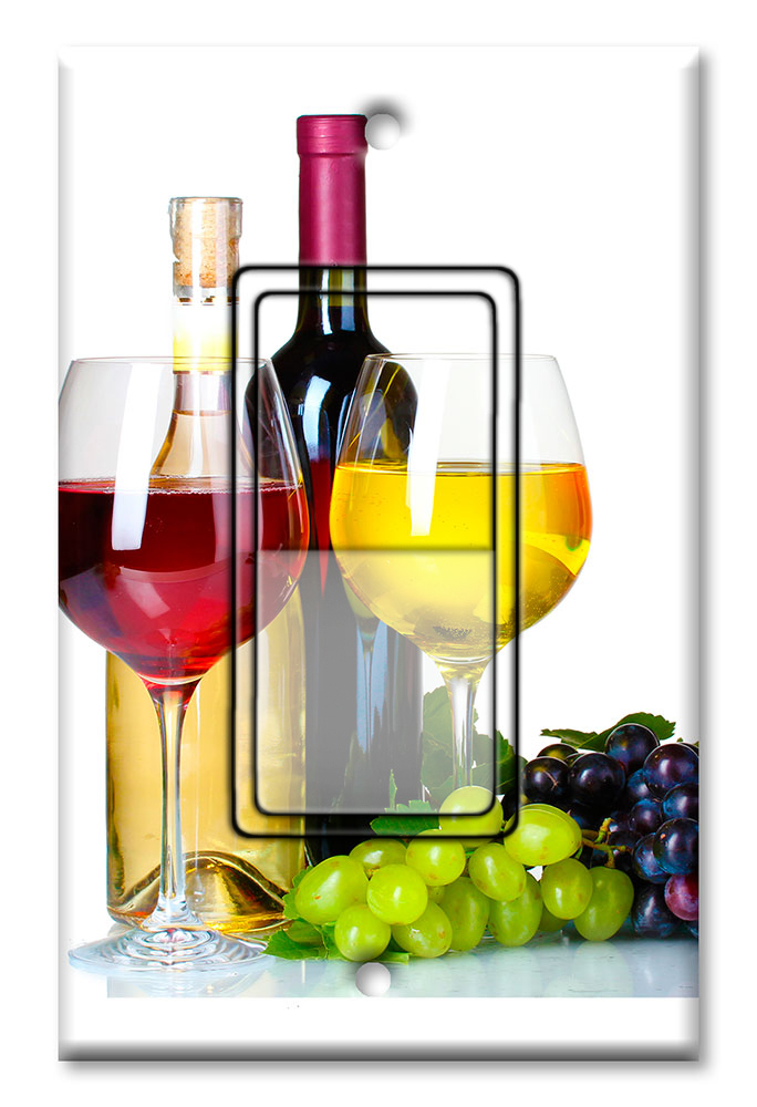 Red and White Wine on White Background - #3124