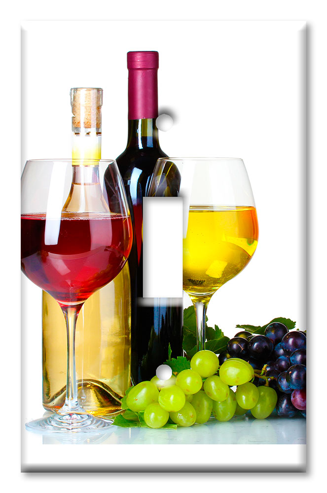 Red and White Wine on White Background - #3124