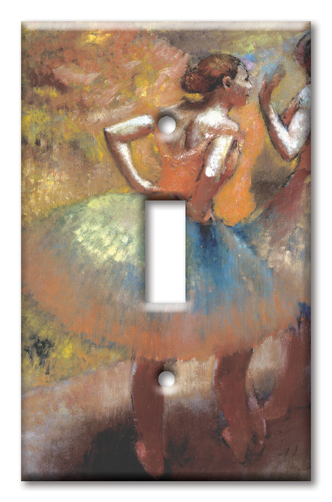 Art Plates - Decorative OVERSIZED Wall Plate - Outlet Cover - Degas: Dancers in Green Skirts