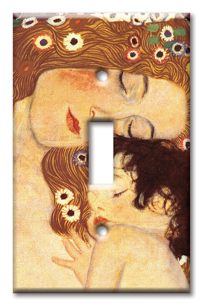 Art Plates - Decorative OVERSIZED Wall Plate - Outlet Cover - Klimt: Mother and Child