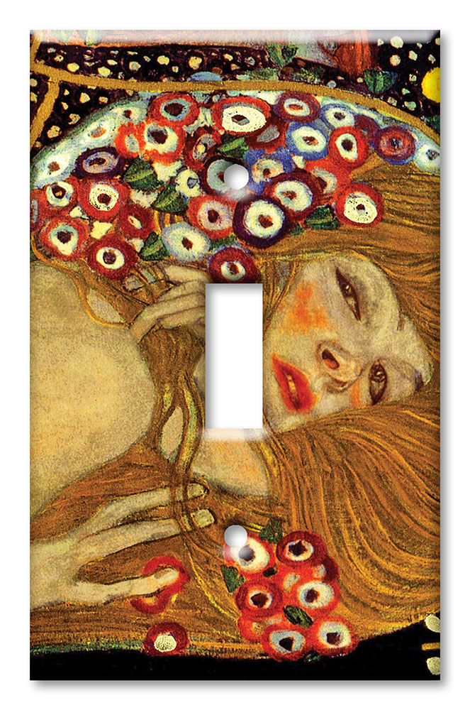 Art Plates - Decorative OVERSIZED Wall Plate - Outlet Cover - Klimt: Sea Serpents III