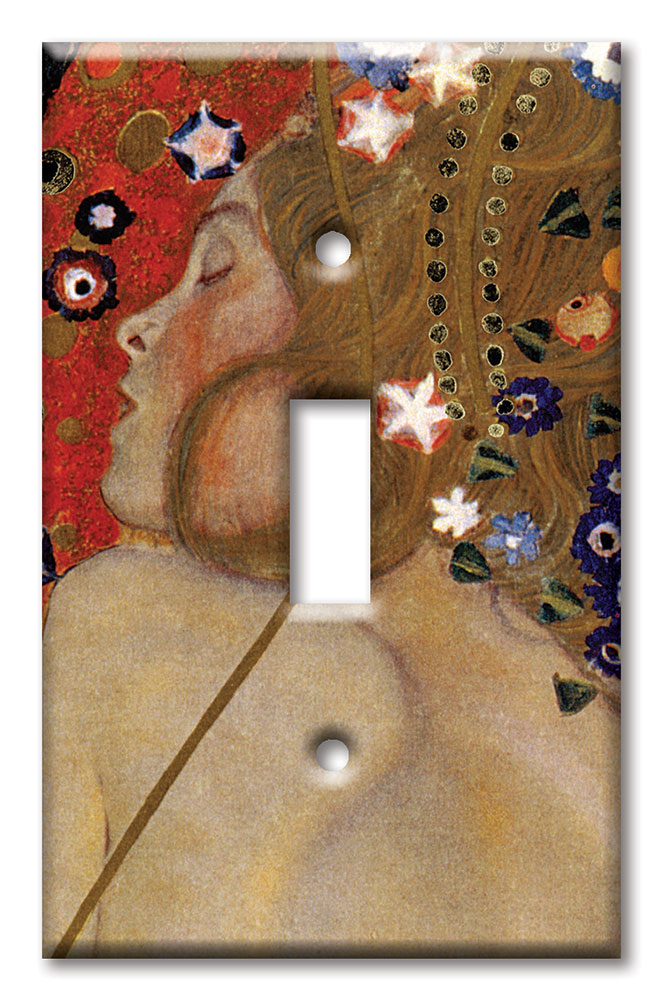 Art Plates - Decorative OVERSIZED Wall Plate - Outlet Cover - Klimt: Sea Serpents IV