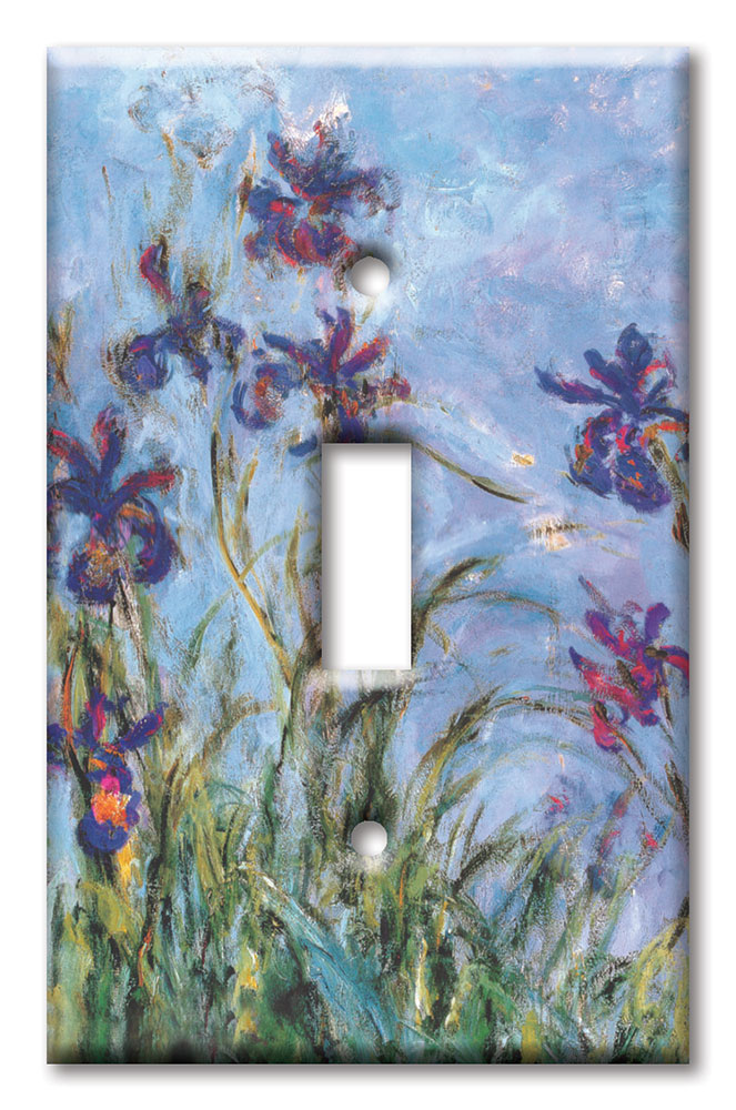 Art Plates - Decorative OVERSIZED Switch Plates & Outlet Covers - Monet: Irises