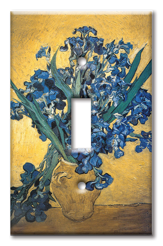 Art Plates - Decorative OVERSIZED Switch Plate - Outlet Cover - Van Gogh: Vase of Irises
