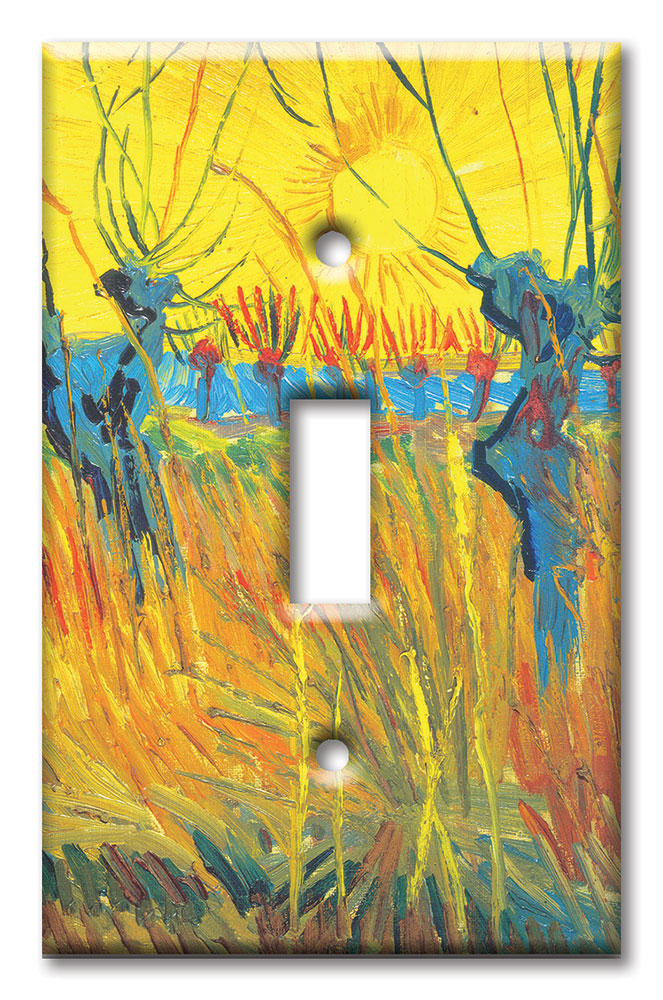 Art Plates - Decorative OVERSIZED Switch Plate - Outlet Cover - Van Gogh: Pollard Willow and Sunset