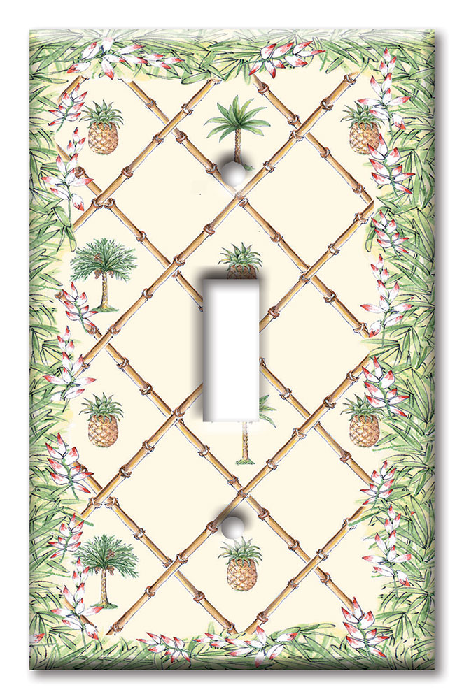 Art Plates - Decorative OVERSIZED Wall Plates & Outlet Covers - Bahama Pineapple
