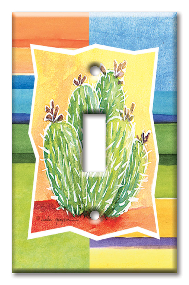 Art Plates - Decorative OVERSIZED Wall Plates & Outlet Covers - Cactus II