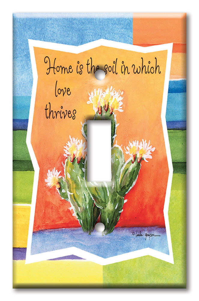 Art Plates - Decorative OVERSIZED Wall Plate - Outlet Cover - Home is the Soil