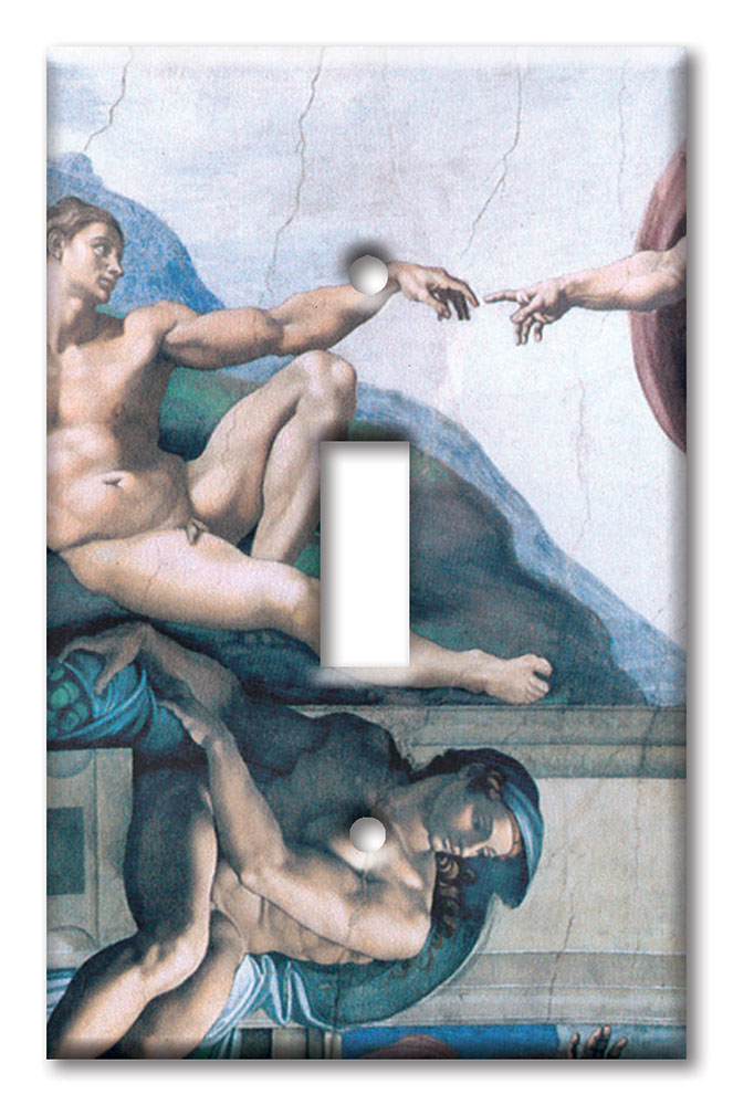 Art Plates - Decorative OVERSIZED Switch Plates & Outlet Covers - Michelangelo: Creation of Man