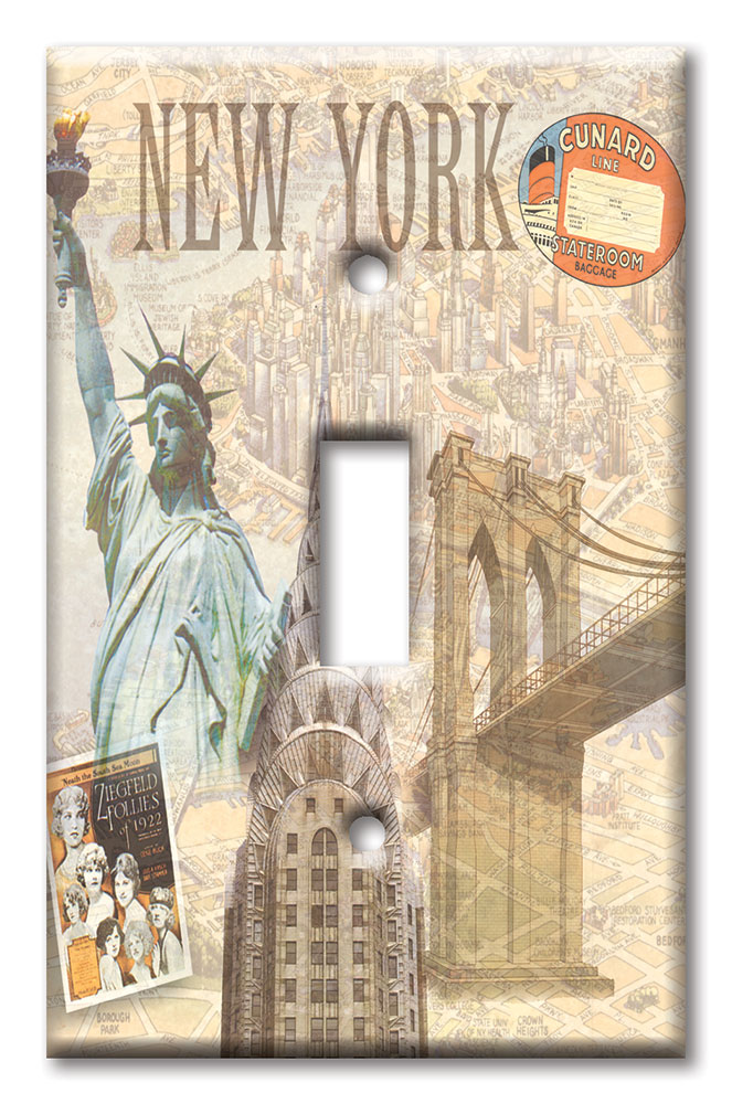 Art Plates - Decorative OVERSIZED Switch Plates & Outlet Covers - New York III
