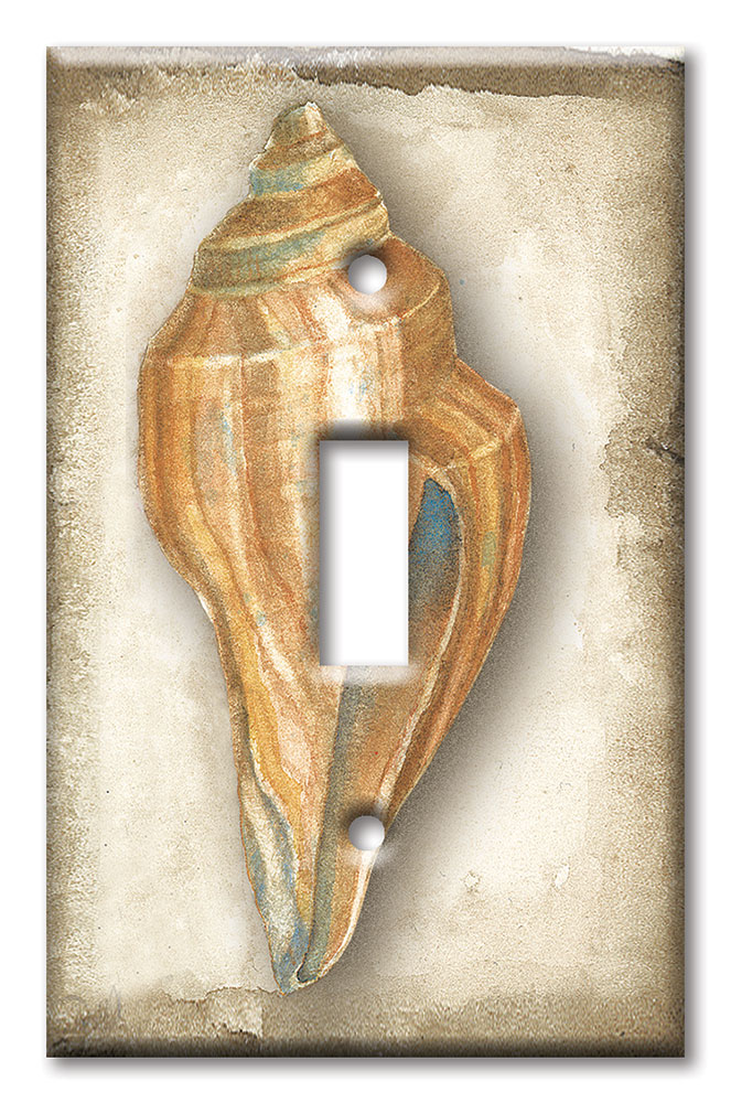 Art Plates - Decorative OVERSIZED Switch Plate - Outlet Cover - Sea Shell