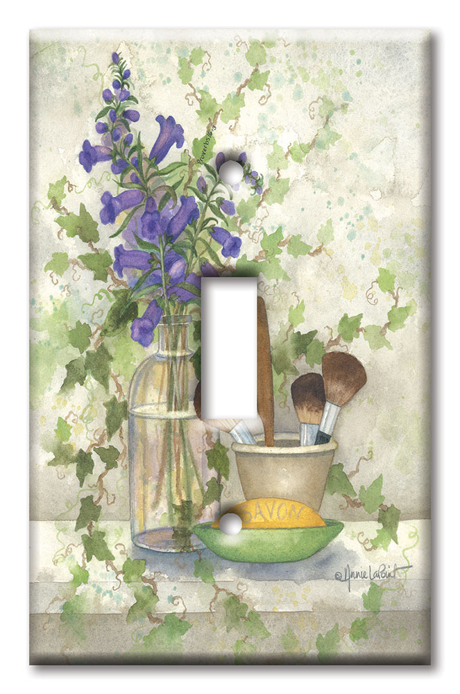 Art Plates - Decorative OVERSIZED Wall Plates & Outlet Covers - Bath Brushes