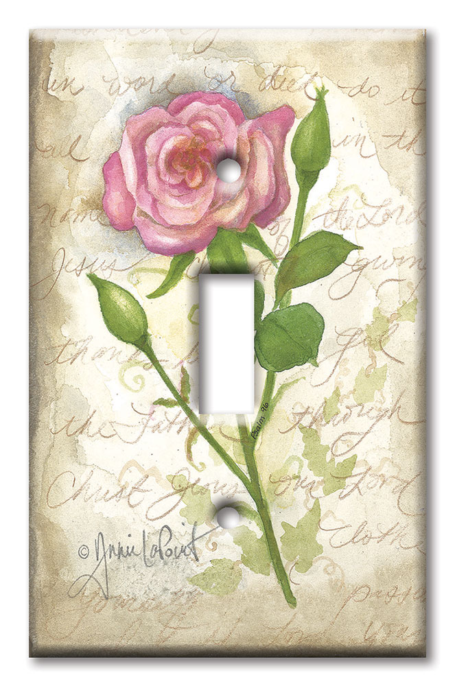 Art Plates - Decorative OVERSIZED Switch Plates & Outlet Covers - Old Rose