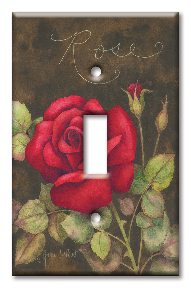 Art Plates - Decorative OVERSIZED Switch Plate - Outlet Cover - Rose