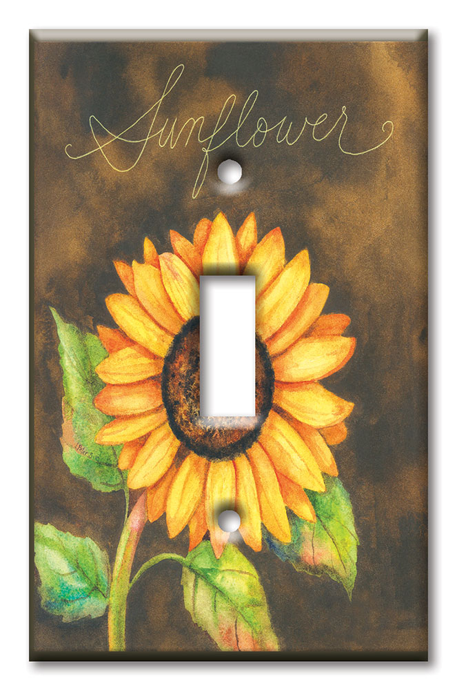 Art Plates - Decorative OVERSIZED Switch Plate - Outlet Cover - Sunflower