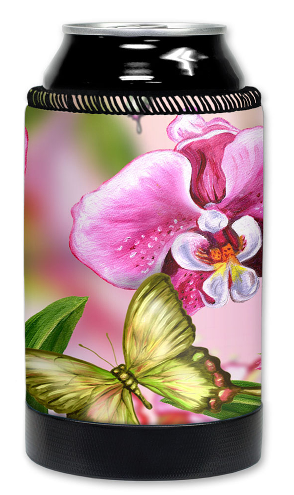 Butterflies and Flowers Can Koozie  Insulated Beverage Holder – Southern  Jade Design Co LLC