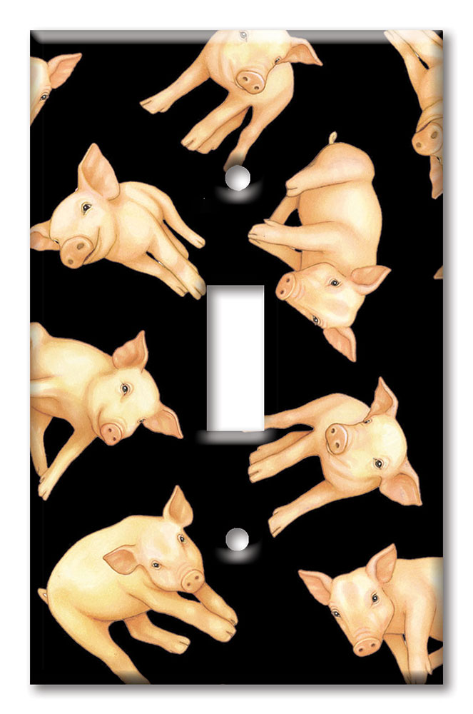Art Plates - Decorative OVERSIZED Switch Plates & Outlet Covers - Piglets
