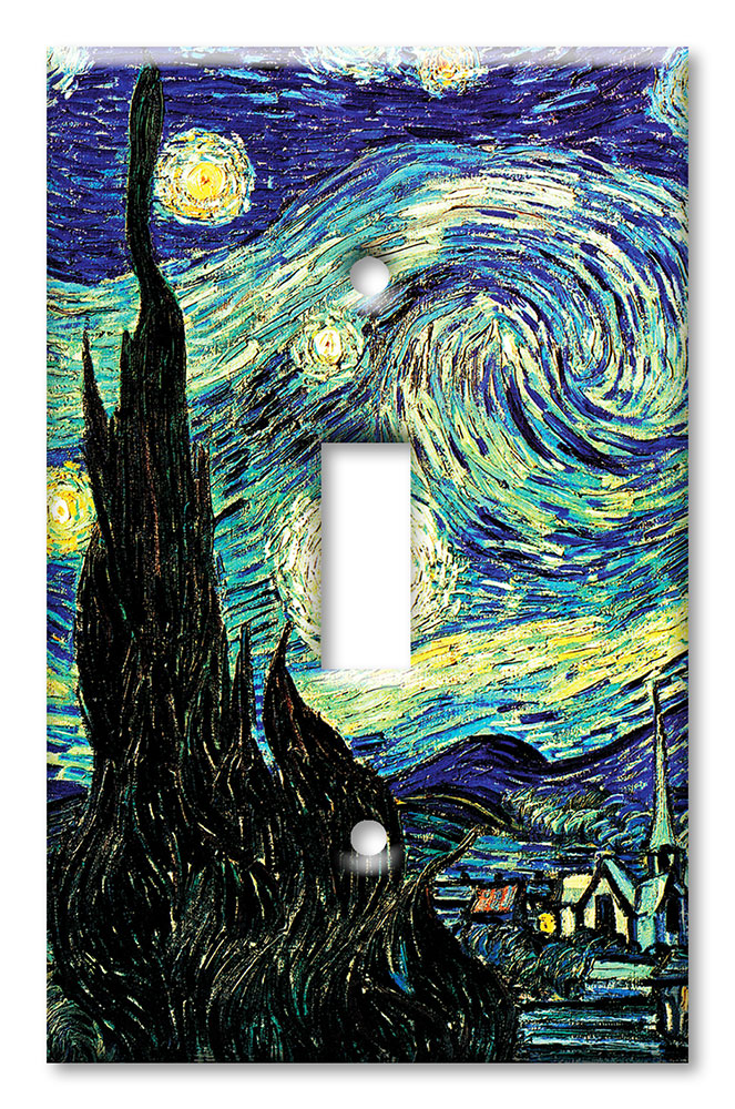 Art Plates - Decorative OVERSIZED Switch Plate - Outlet Cover - Van Gogh: Starry Night