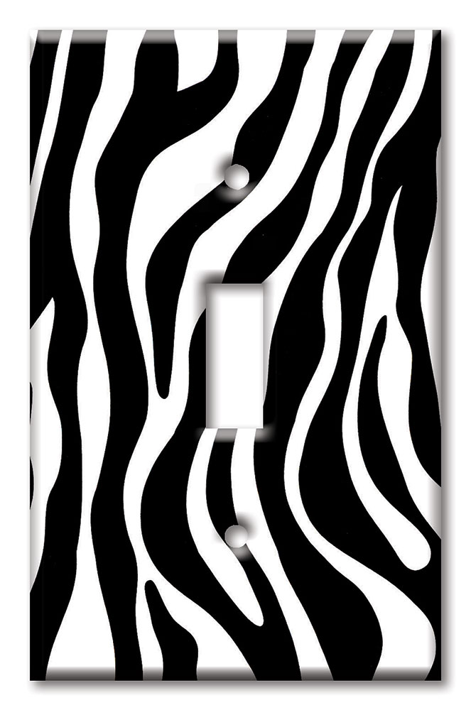 Art Plates - Decorative OVERSIZED Switch Plate - Outlet Cover - Zebra Print