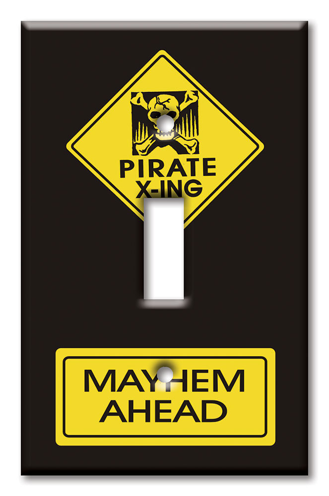 Art Plates - Decorative OVERSIZED Switch Plates & Outlet Covers - Pirate Crossing