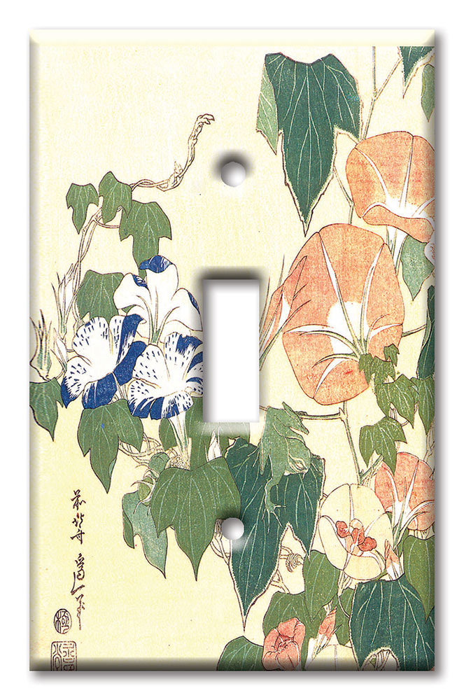 Art Plates - Decorative OVERSIZED Wall Plate - Outlet Cover - Hokusai: Convolvulus