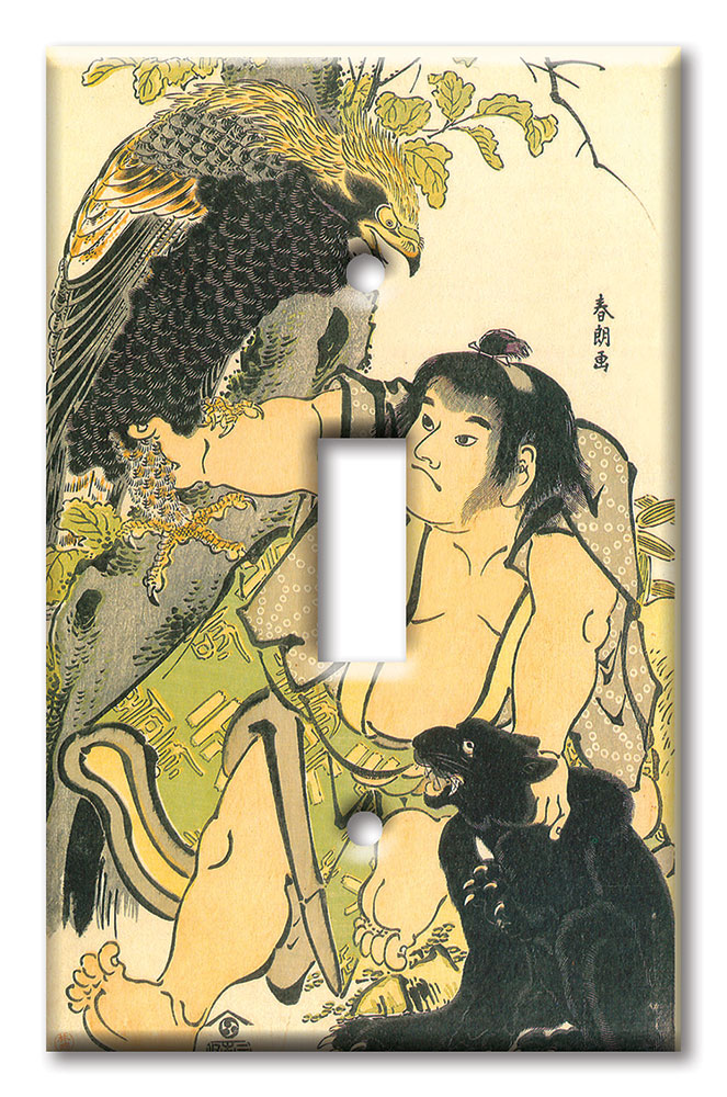 Art Plates - Decorative OVERSIZED Wall Plate - Outlet Cover - Hokusai: Kintaro