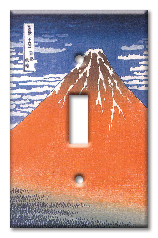 Art Plates - Decorative OVERSIZED Wall Plate - Outlet Cover - Hokusai: Mount Fuji