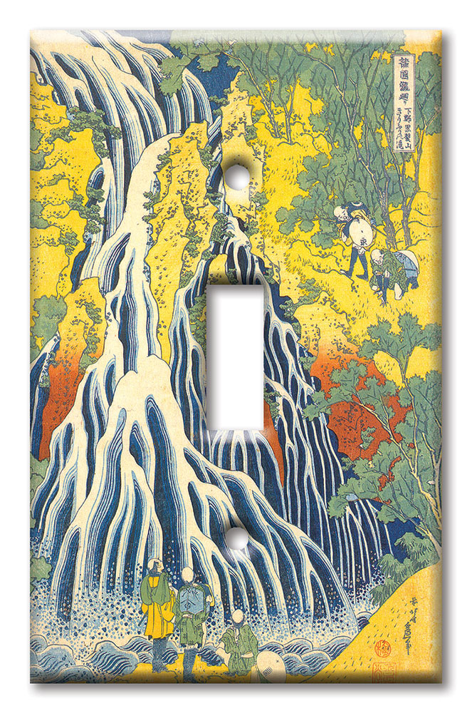 Art Plates - Decorative OVERSIZED Wall Plate - Outlet Cover - Hokusai: Yoro Waterfall