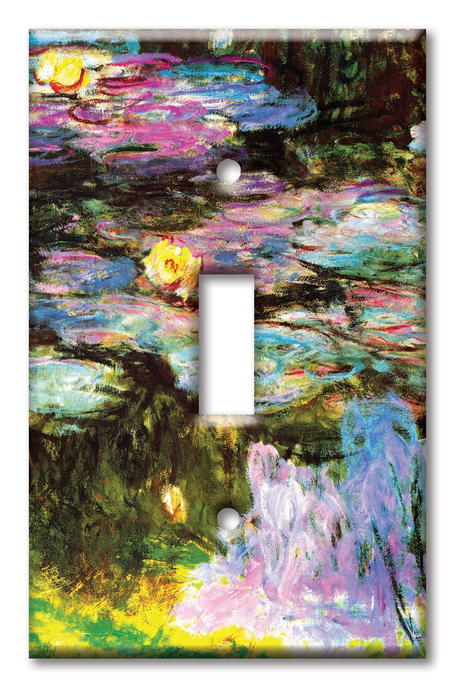 Art Plates - Decorative OVERSIZED Switch Plates & Outlet Covers - Monet: Violet Lilies