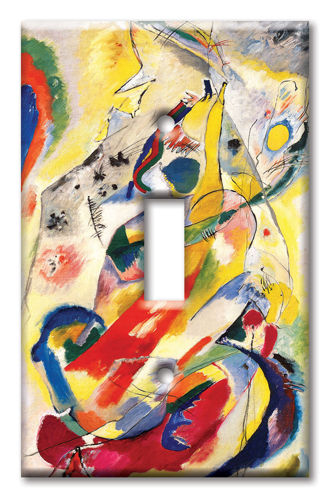 Art Plates - Decorative OVERSIZED Wall Plate - Outlet Cover - Kandinsky