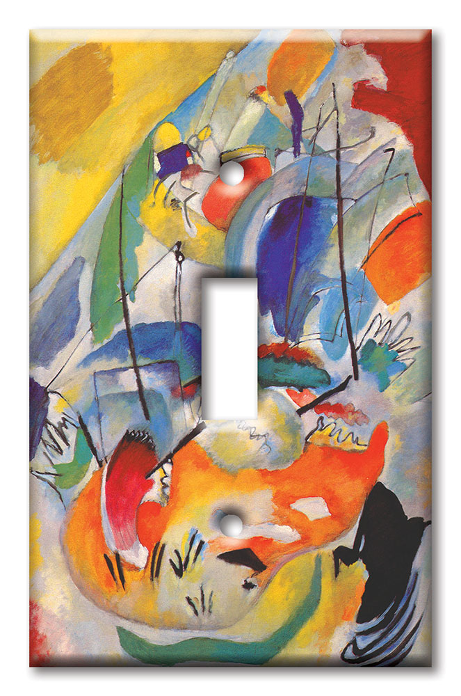 Art Plates - Decorative OVERSIZED Wall Plate - Outlet Cover - Kandinsky: Sea Battle