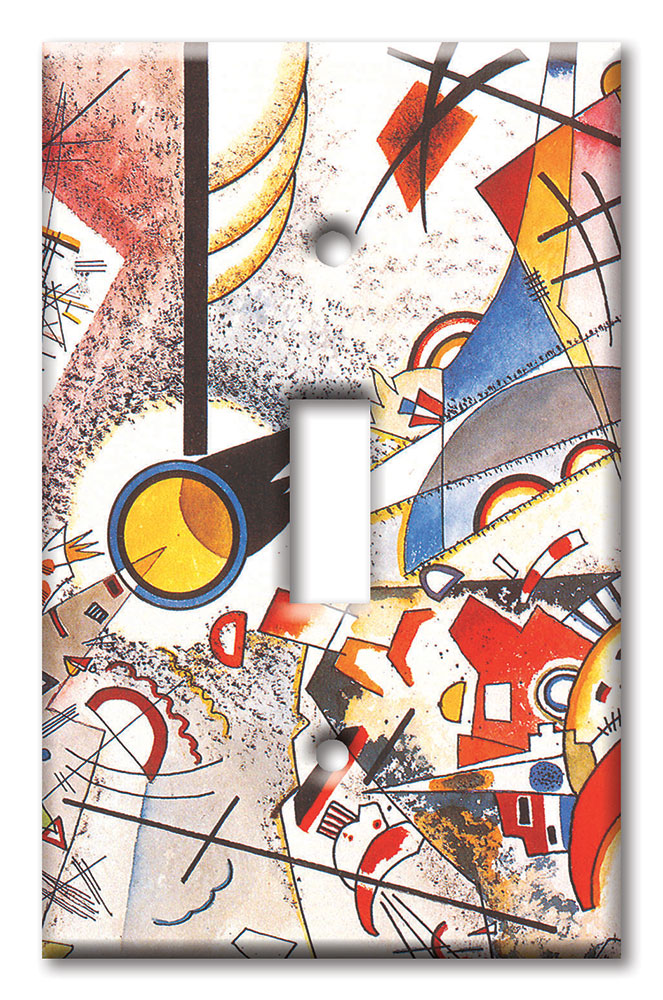 Art Plates - Decorative OVERSIZED Wall Plate - Outlet Cover - Kandinsky: Watercolor