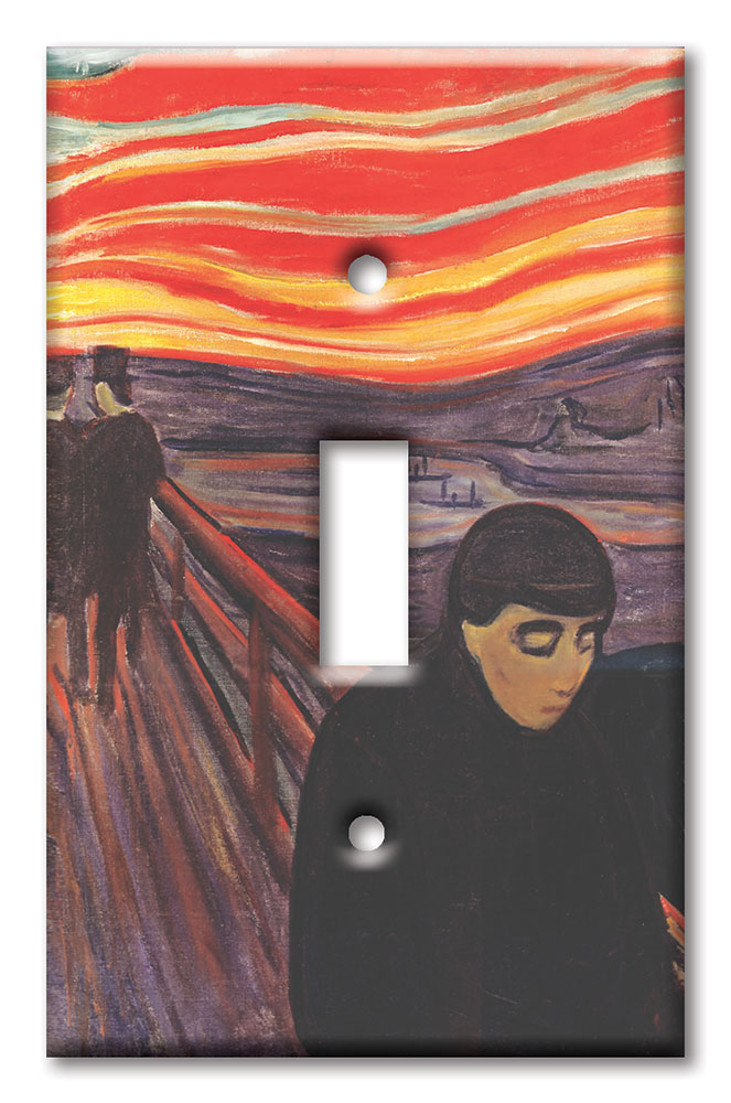 Art Plates - Decorative OVERSIZED Switch Plates & Outlet Covers - Munch: Despair