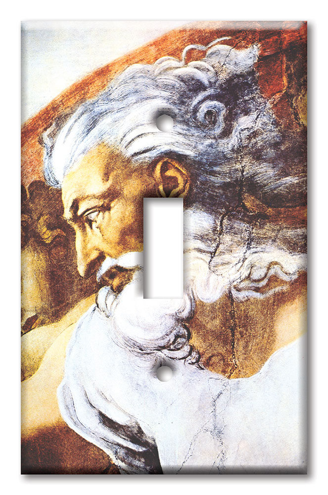 Art Plates - Decorative OVERSIZED Switch Plates & Outlet Covers - Michelangelo: Head of God