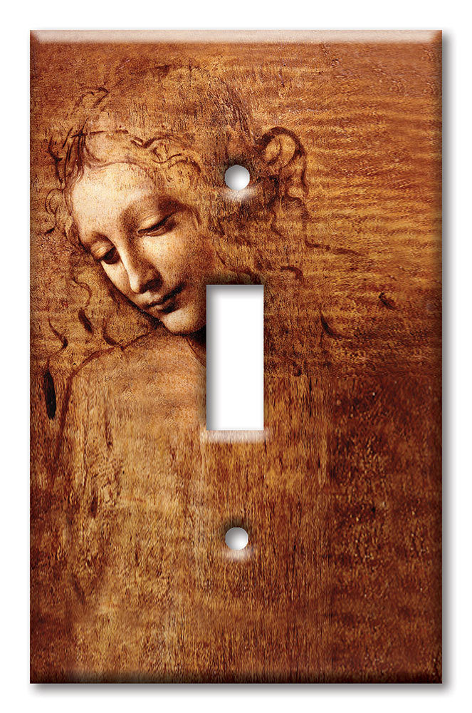 Art Plates - Decorative OVERSIZED Wall Plates & Outlet Covers - Da Vinci: La Scapigliata