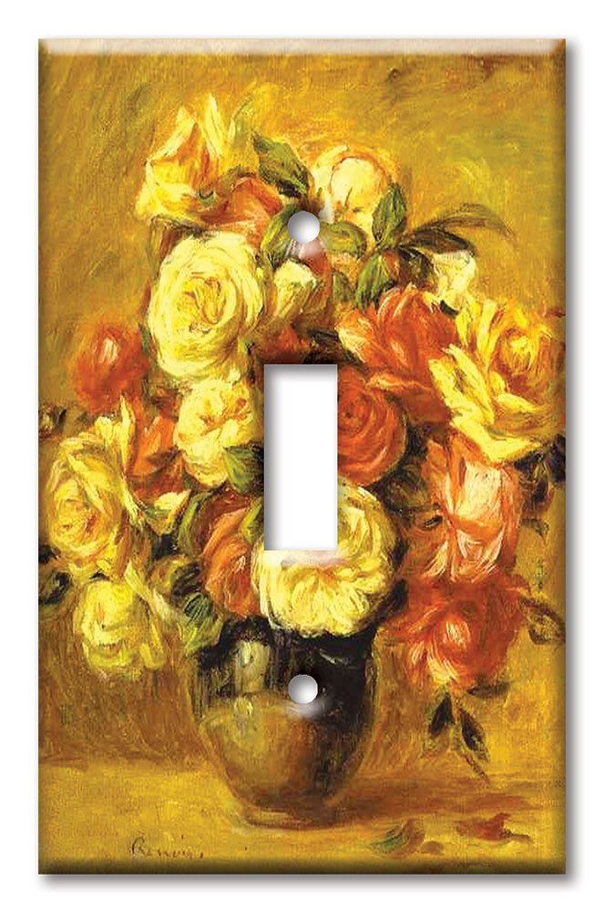 Art Plates - Decorative OVERSIZED Wall Plates & Outlet Covers - Bouquet de Roses