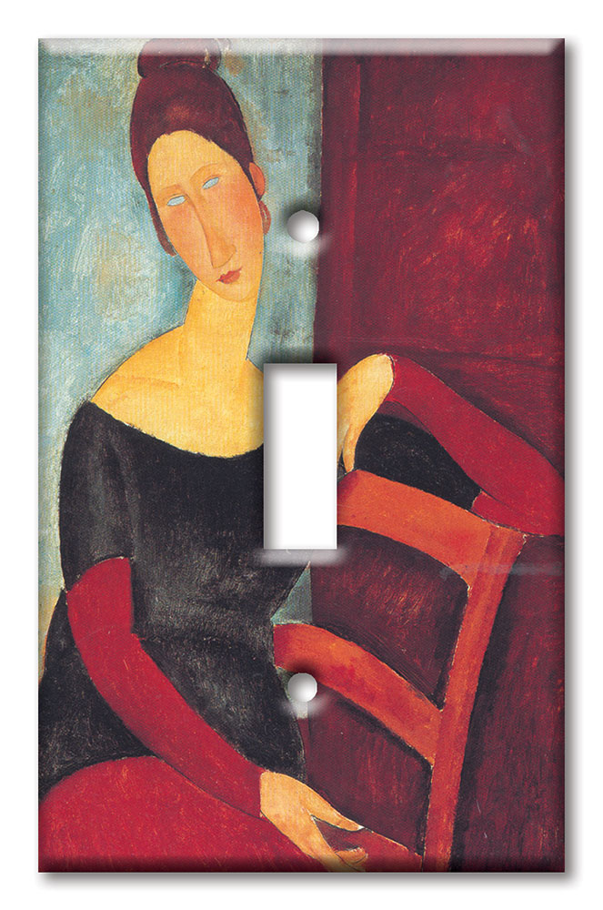 Art Plates - Decorative OVERSIZED Switch Plates & Outlet Covers - Modigliani: Jeanne Hebuterne