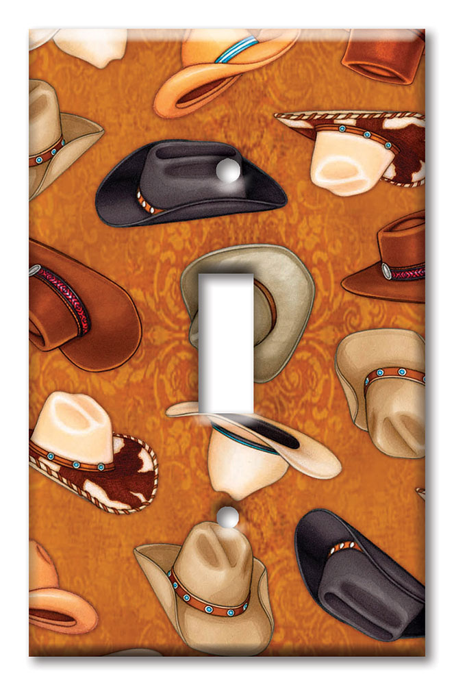 Art Plates - Decorative OVERSIZED Wall Plates & Outlet Covers - Cowboy Hats - Image by Dan Morris