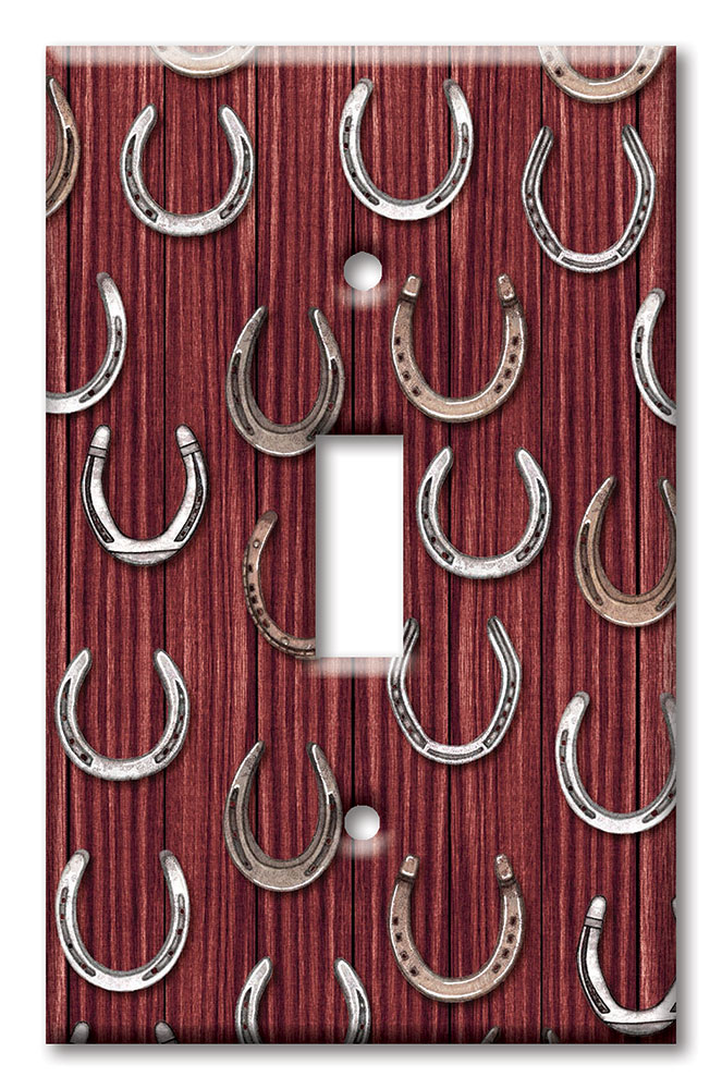 Art Plates - Decorative OVERSIZED Wall Plate - Outlet Cover - Horseshoes - Image by Dan Morris