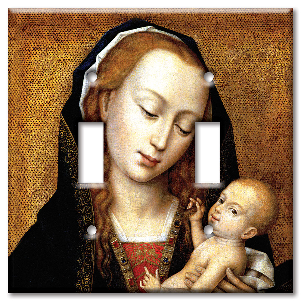 Art Plates - Decorative OVERSIZED Switch Plate - Outlet Cover - Virgin and Child