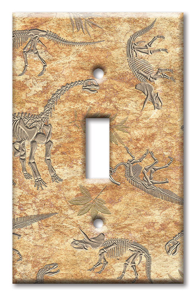 Art Plates - Decorative OVERSIZED Wall Plate - Outlet Cover - Dinosaur Fossils - Image by Dan Morris