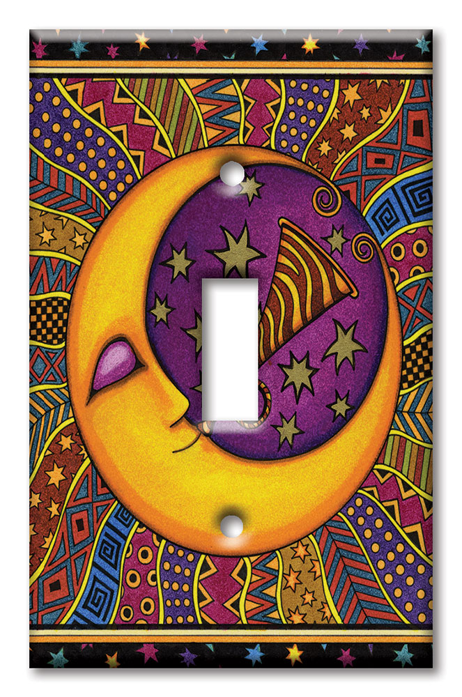 Art Plates - Decorative OVERSIZED Switch Plate - Outlet Cover - Trumpet Moon - Image by Dan Morris