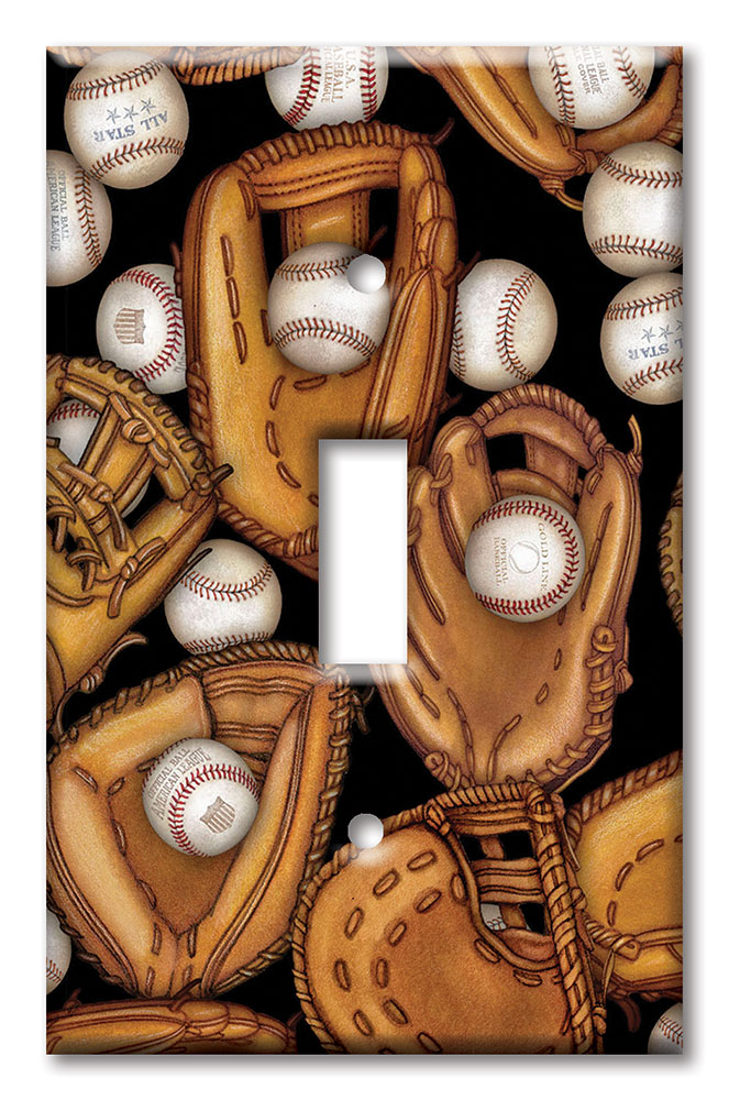Art Plates - Decorative OVERSIZED Wall Plates & Outlet Covers - Baseball Gloves - Image by Dan Morris