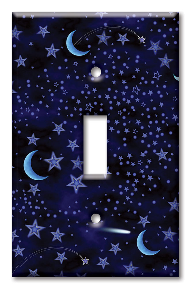 Art Plates - Decorative OVERSIZED Wall Plates & Outlet Covers - Blue Stars - Image by Dan Morris