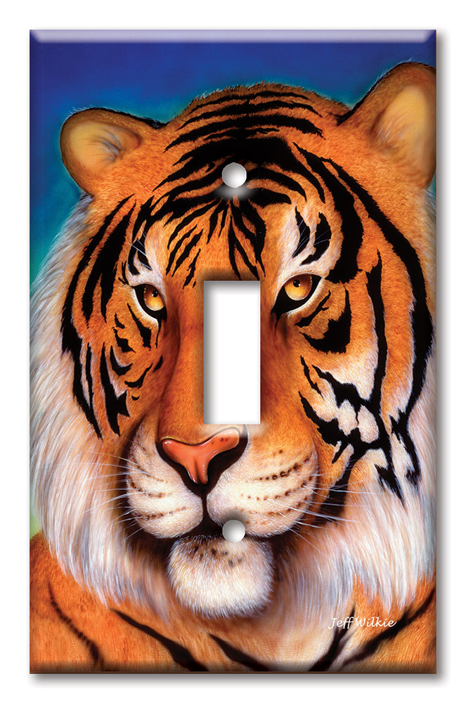 Art Plates - Decorative OVERSIZED Switch Plate - Outlet Cover - Tiger